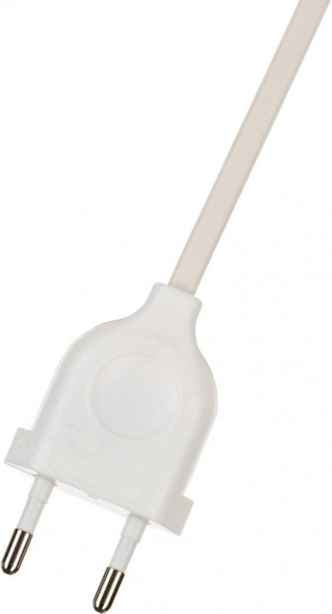 Bailey 2M Aansluitleiding met steker, Wit, 2x0.75MM