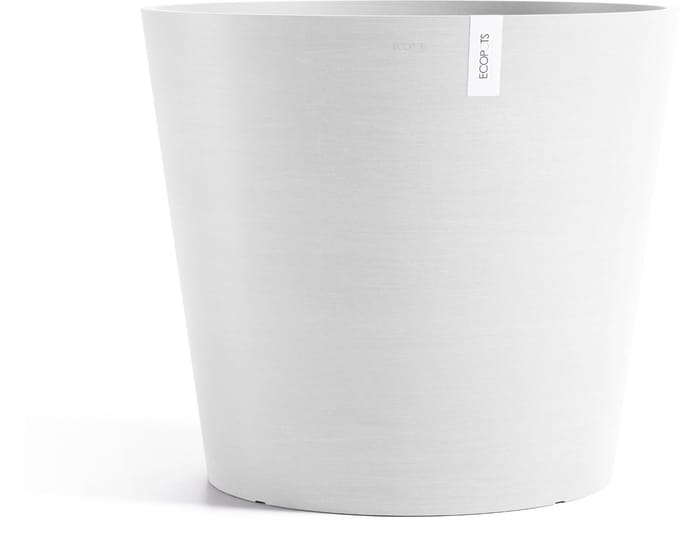 Ecopots Amsterdam 70 - Pure White - Ø70 x H61,3 cm - Ronde witte bloempot