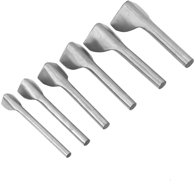 Belt End Cutter, 6pcs/set DIY Leather Carft V Shape Punch Set Belt End Cutter Punching Tool For Home Leather Sewing (15-40mm) Cable Pullers
