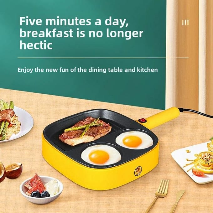 Multifunctionele 3-in-1 mini wafelijzer ontbijtmachine draagbaar voor thuis black