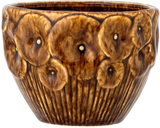 Bloomingville Bloempot aardewerk bruin Rokaya 14cm