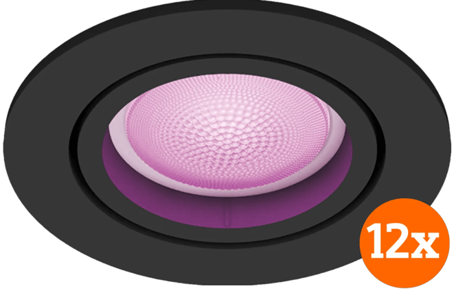 Philips Hue Centura inbouwspot White and Color - rond - Zwart - 12-pack