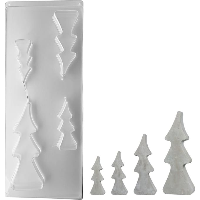 Gietvorm "4 dennenbomen", ca. 8-16 cm