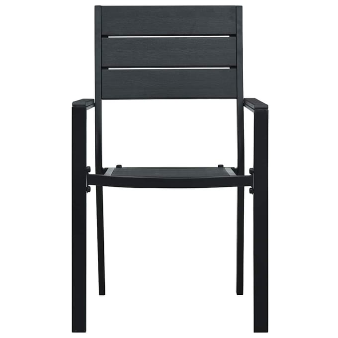 vidaXL - Tuinstoelen - 4 - st - hout-look - HDPE - zwart