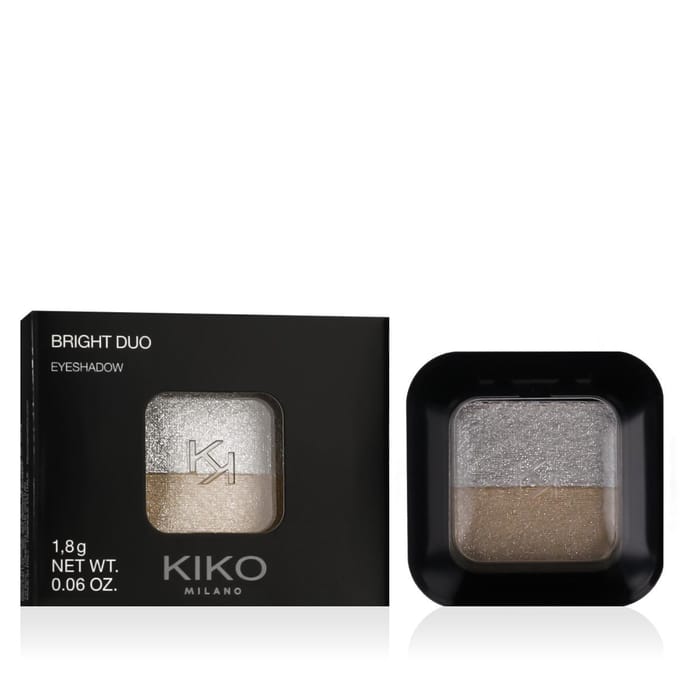 KIKO MILANO Bright Duo Oogschaduw (01 Metallic Wit/Echt Goud) 1,8 g