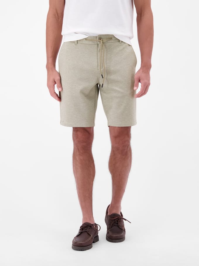 LERROS Comfortabele short met trekkoord , Maat: 32 , Kleur: MEDIUM KITT , 71% polyester, 26% viscose, 3% elastaan