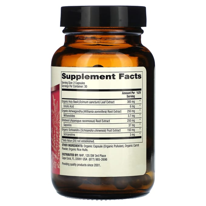 Dr. Mercola, Soutien Adrénal Herbacé, 60 Capsules