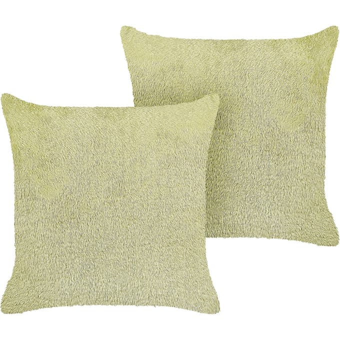 PILEA - Sierkussen set van 2 - Lichtgroen - 45 x 45 cm - Polyester