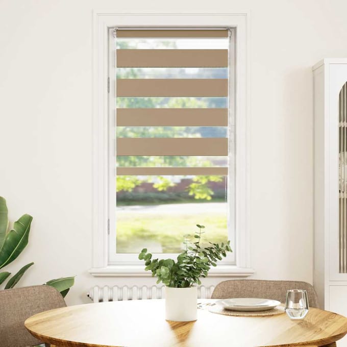 vidaXL - Zebra - Blind - zandbruin - 65x150 - cm - stofbreedte - 60,9 - cm - polyester