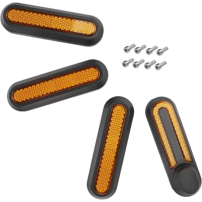 Set van 4 Wielnaafkappen voor Elektrische Scooter Vork Reflecterende Strips Wielzijde Decoratieve Afdekking met Schroeven Compatibel met geel