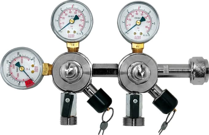 Drukregelaar, CO2 Drukmeter - voor bier en AFG, tapsysteem 3 en 7 bar