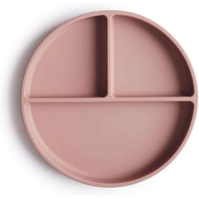 Silicone bord met onderverdeling - Mushie - Blush roze