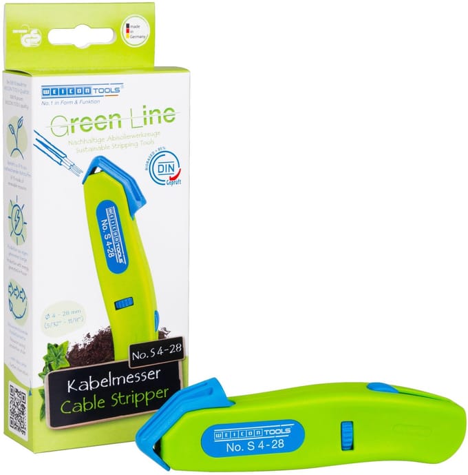 WEICON Kabelmes No. S 4-28 Green Line – groen – 4-28 mm – incl. haakmes