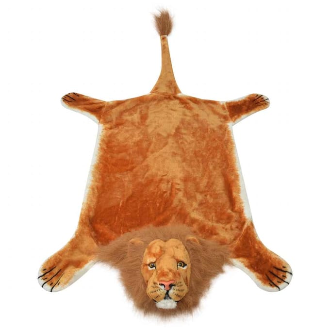 vidaXL - Leeuwenvloerkleed - pluche - 205 - cm - bruin