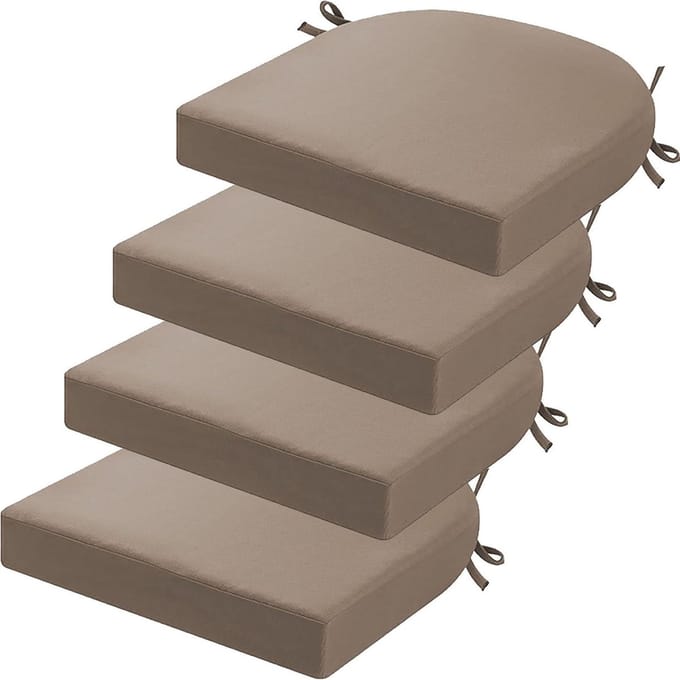 Tuinstoelkussens Set - Zitkussens Terras - Comfort Buiten - Waterdicht Polyester - 40 x 40 cm - Grijs