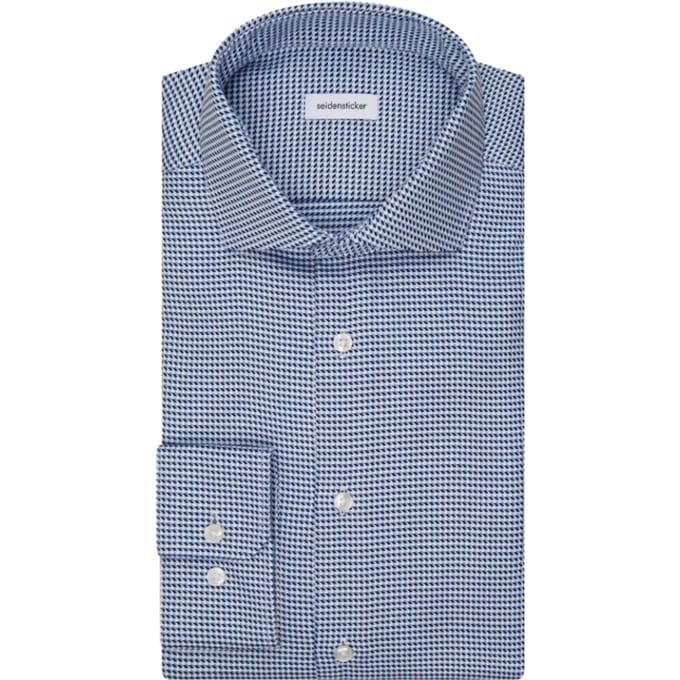 Seidensticker Overhemd Regular Fit - Spread Kent |-Mid Blue - Maat 42 - 100% Katoen
