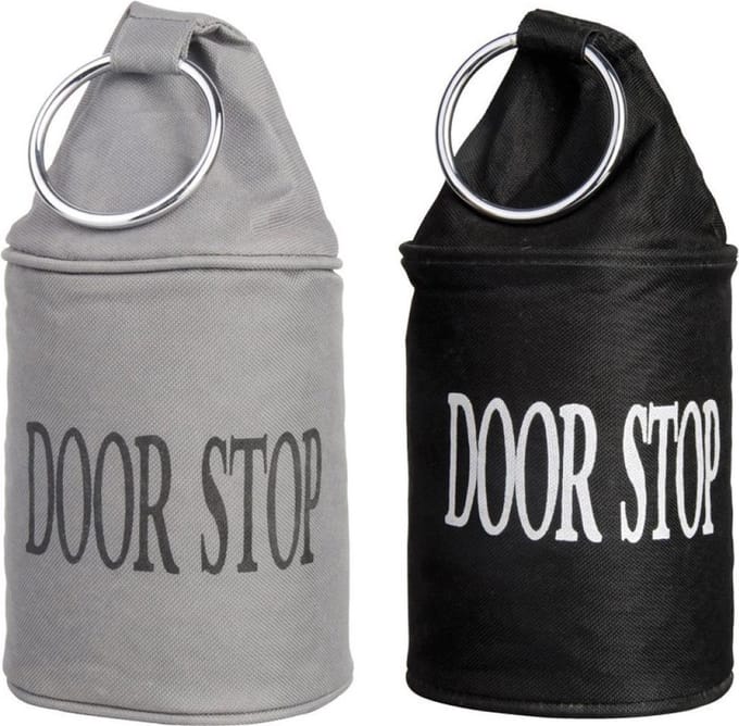 Esschert Deurstopper - 13x34x13 Cm - 2 Stuks - Canvas