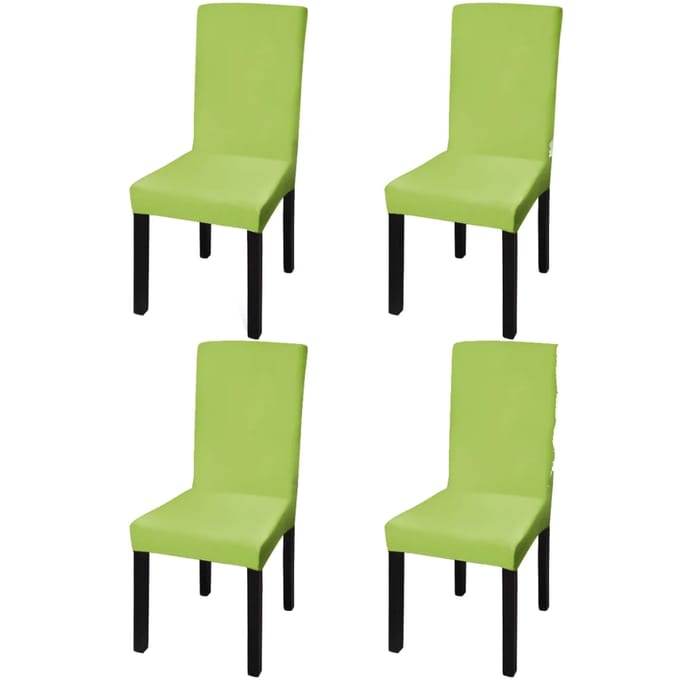 vidaXL - Stoelhoezen - 4 - st - stretch - recht - groen