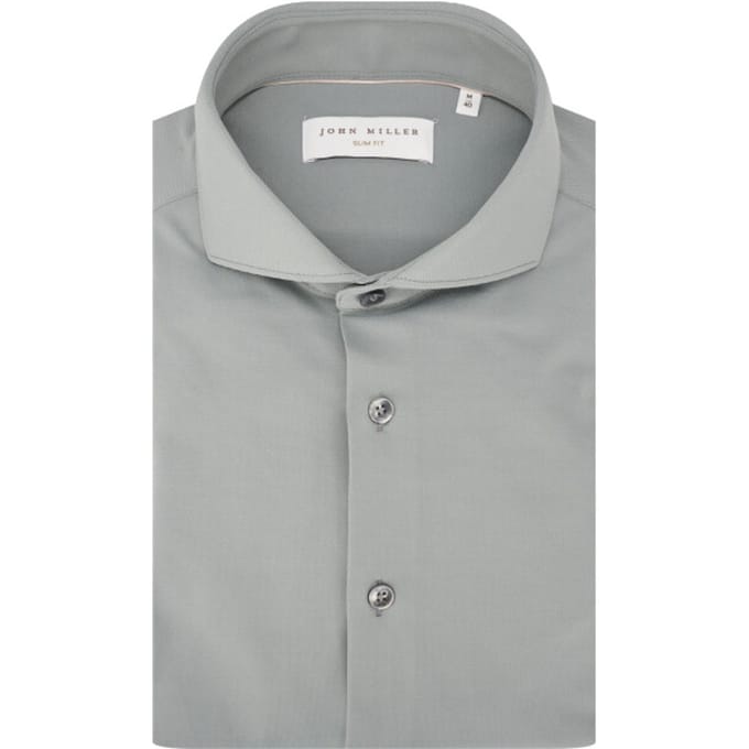John Miller Overhemd Plain Color Hyperstretch Cutaway Collar Midden Grijs / male