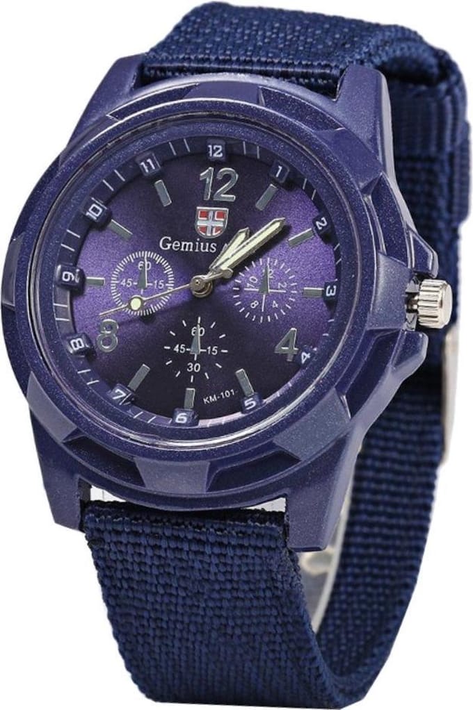 Fako® - Horloge - Army - Blauw