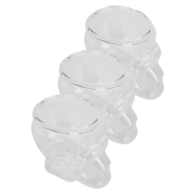 3 STKS 75ML Schedel Vormig Glas Mok Wijnmok Bier Drank Container Halloween Feest Decoratie white