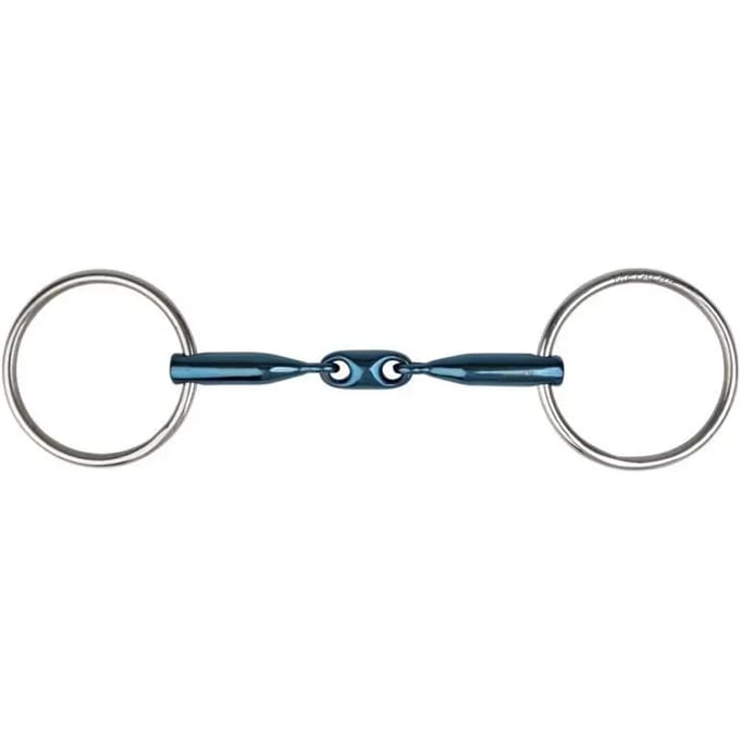 Dubbele ring paardenbit Metalab Eco Blue