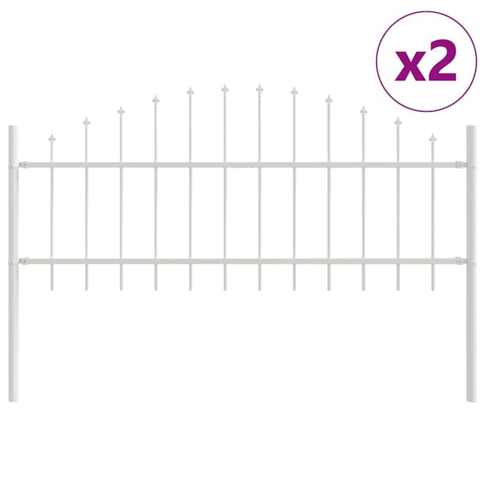 vidaXL - Tuinhek - WOERDEN - 2 - st - 170 - x - 115 - cm - Gepoedercoat - staal - Wit