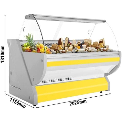 GGM Gastro Kühl-/ Fleischtheke - 2000mm - Gelb - mit Fleischlicht & beleuchteter Frontblende