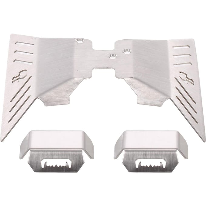 Remplacement pour Plaque de Protection de Châssis Axial Capra Jeu de Protections d'Essieu Acier Inoxydable 3PCS argenté