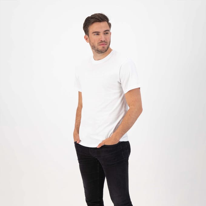 Rogelli Logo Heren Sportshirt - Korte Mouw - Wit