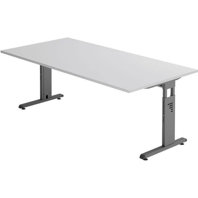 MEGA 2E G | Bureau - 200 x 100 Tafelhoogte I In hoogte verstelbaar Grijs/Grafiet