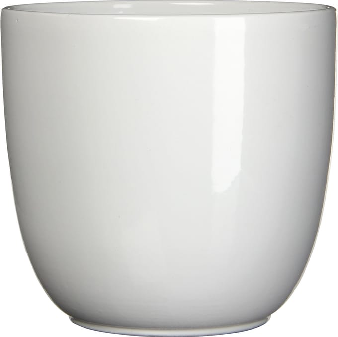 Mica Decorations Bloempot/plantenpot - wit - keramiek - D35 cm x H31.5