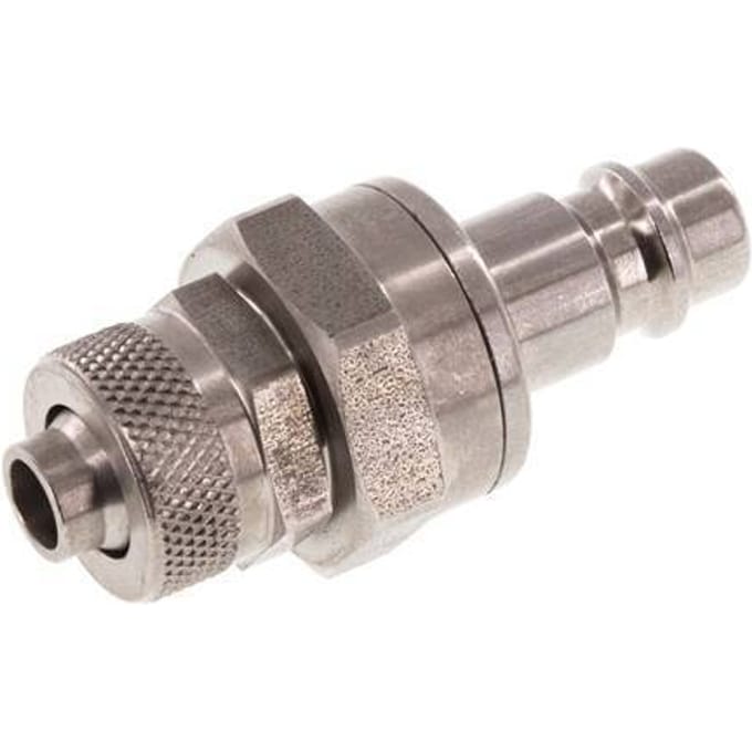 RVS DN 7.2 (Euro) Luchtkoppeling Insteeknippel 8x10 mm Push-On Double Shut-Off - CLP7-N-S-SV-8