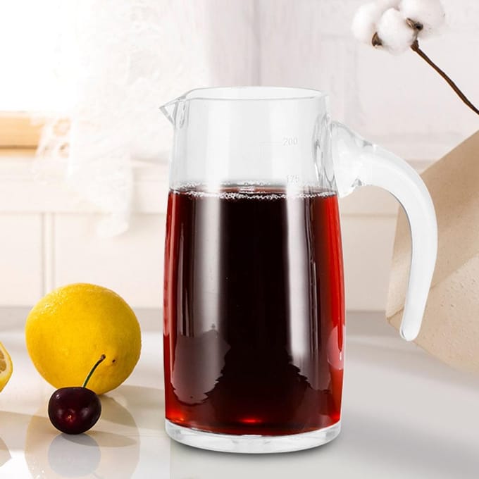 Bouteille de Jus Transparente en Acrylique 200 ml Pichet d'Eau Récipient pour Boissons Vin Bouilloire Carafe pour Bar white