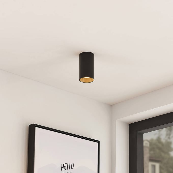 Arcchio - plafondlamp - 1licht - Aluminium - H: 10.5 cm - GU10 - zwart