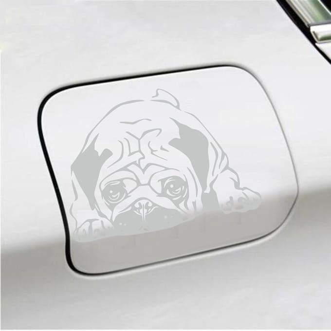 Bumpersticker - Hond - 11,6 X 16 - Licht Grijs