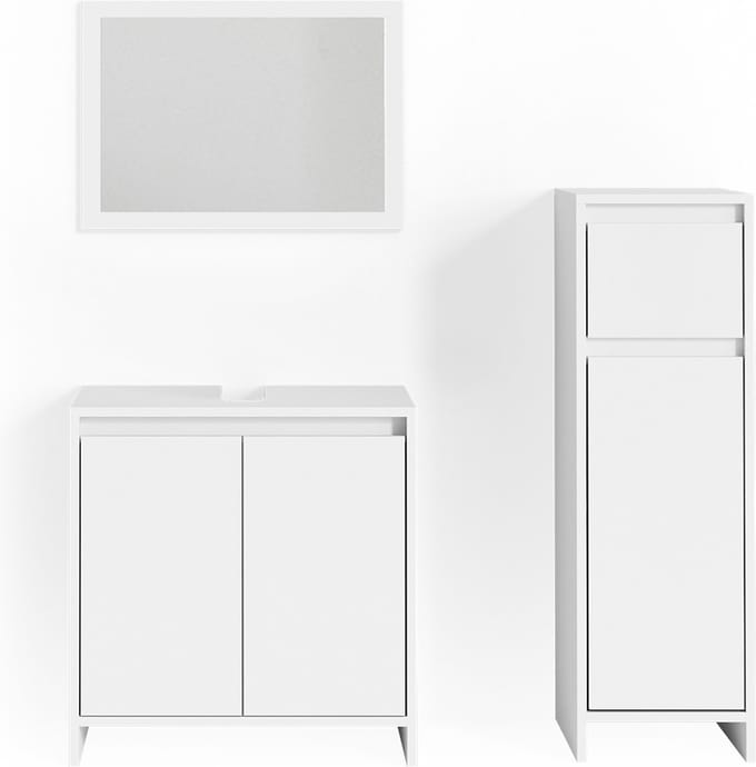 Vicco Badkamermeubel set Emma, Wit, 3-delig