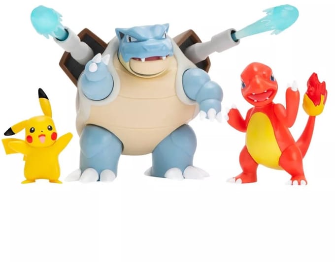 pokemon battle figure multi-pack - pokémon - set van 3 figuren - pikachu - blastoise - charmeleon