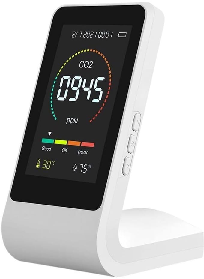 Luchtkwaliteitsmeter - CO2 meter Vochtigheidssensor - Binnenlucht Meten - 3 In 1 Functie - 14.3x6.8x9 cm