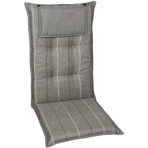 GO-DE TEXTIL Tuinkussen (Stoelkussens voor stoelen met een lange rugleuning, Grijs)