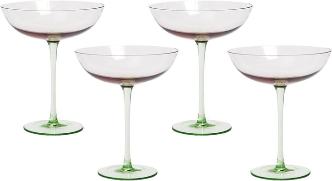 DIOPSIDE - Martiniglazen set van 4 - Pastelroze - Glas