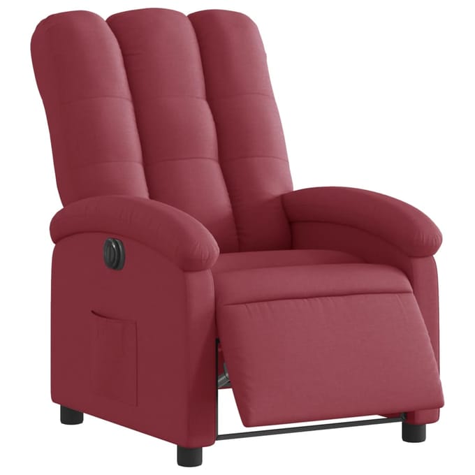 vidaXL - Fauteuil - verstelbaar - elektrisch - stof - wijnrood
