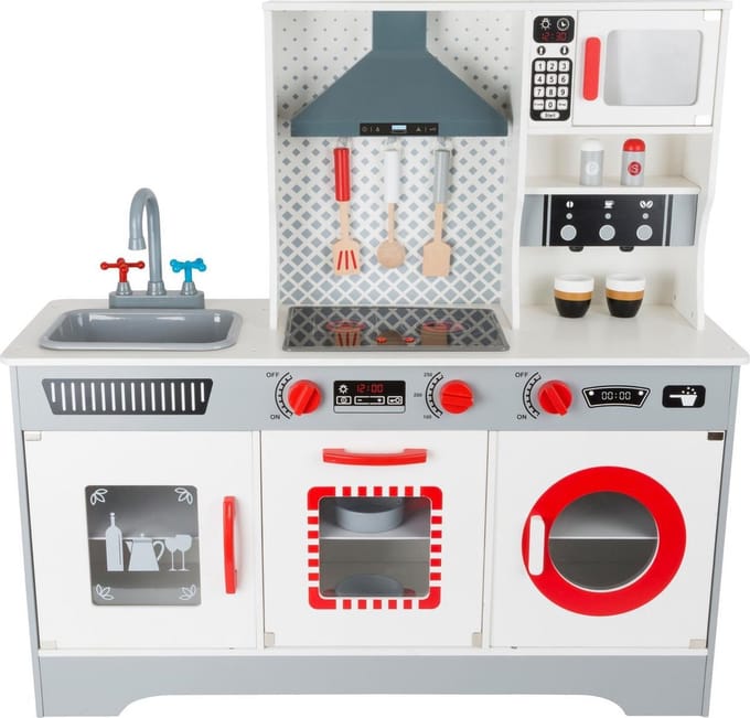 Small Foot - Wooden Play Kitchen with Washing Machine 12 pcs.