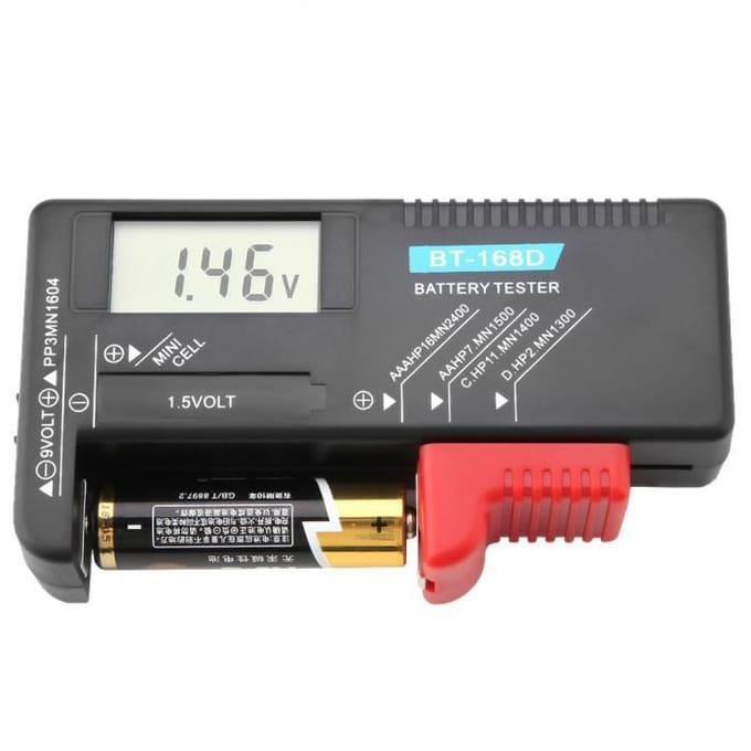 Testeur de piles - VGEBY - BT-168D - Universel - LCD - Blanc blanc