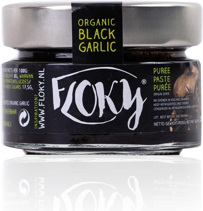 Floky biologische zwarte knoflook, puree 100 gram