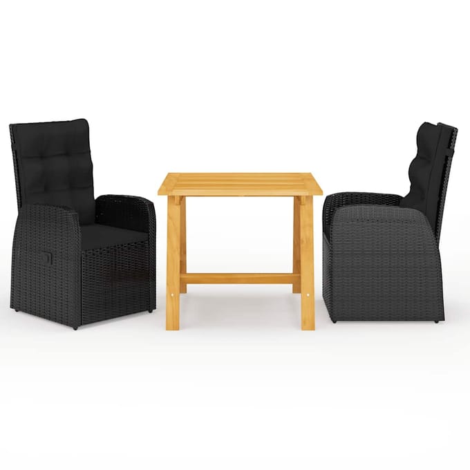 vidaXL - 3-delige - Tuinset - zwart