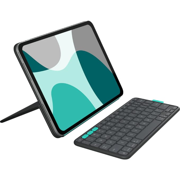 Logitech Flip Folio - keyboard and folio case full size - QWERTY - English - graphite Input Device - Keyboard and folio case - Engels - Grijs