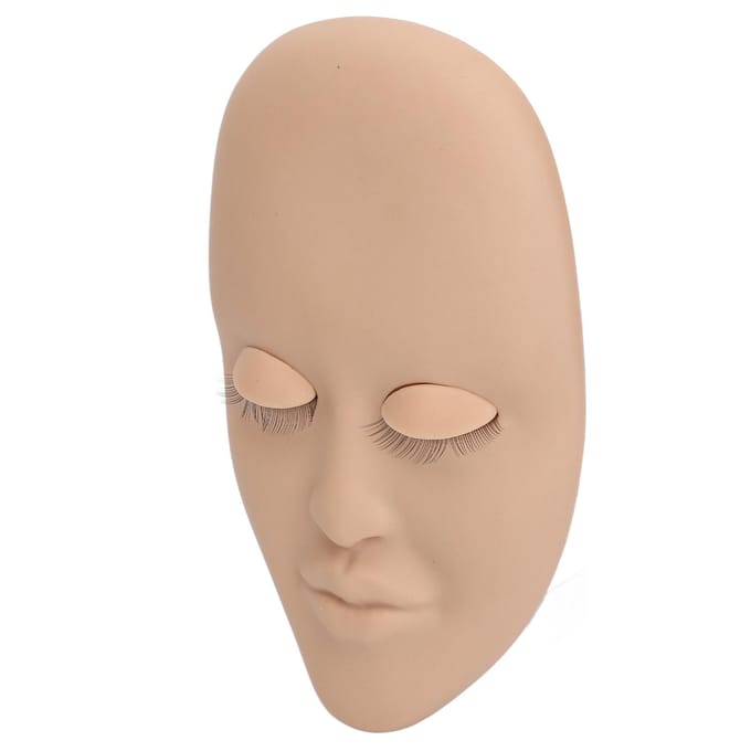 Mannequin Visage Extension de Cils 3 Paires Paupières Amovibles Modèle de Visage Extension de Cils Couche Unique beige