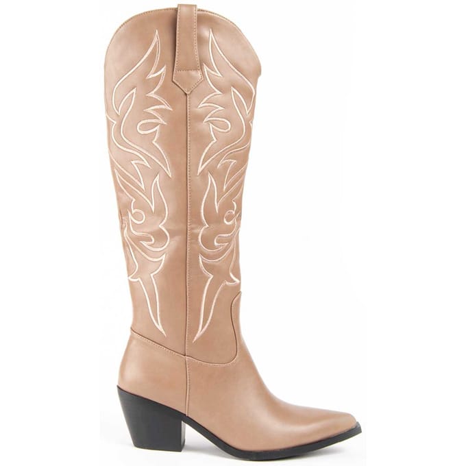 Bota Cowboy Para Mujer.  Montevita  Botarey  100688 36 beige