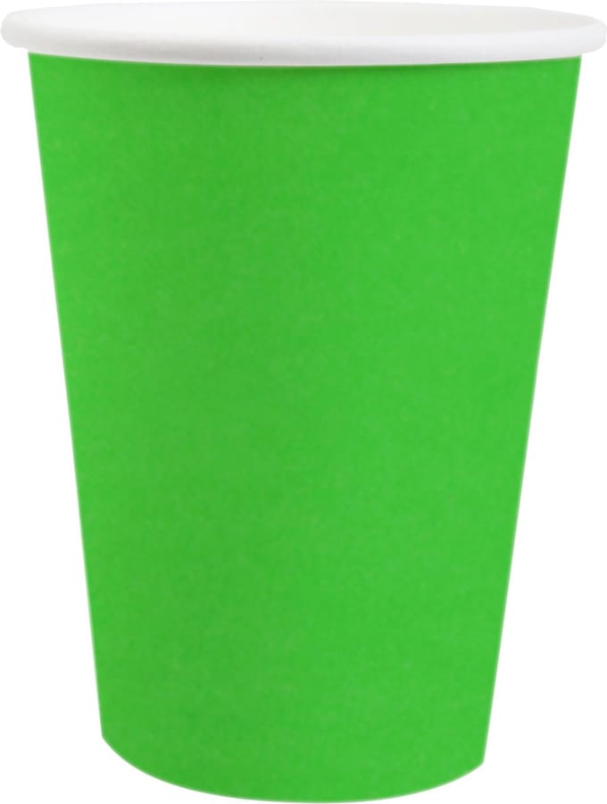 Santex feest/verjaardag bekertjes - 10x stuks - karton - felgroen - 270 ml